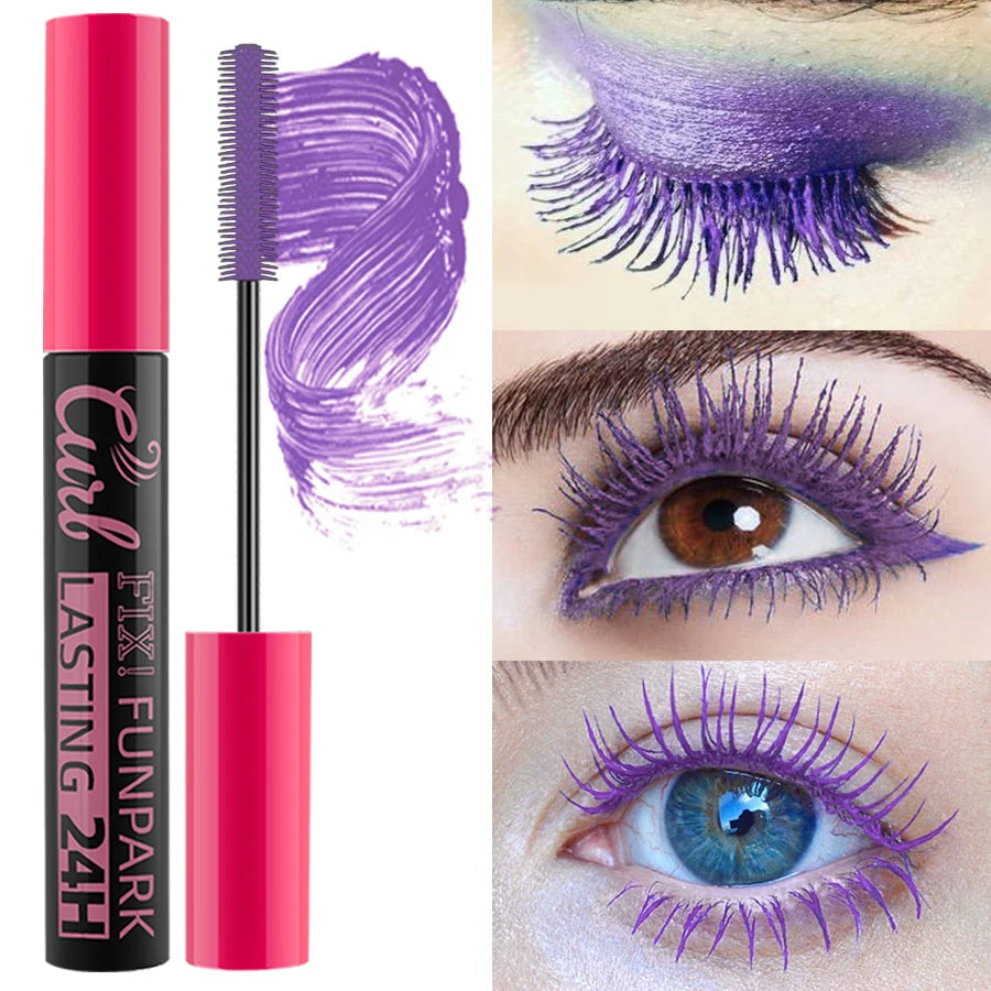 9 Color Mascara Thick Curl Waterproof  Natural Eyelash  Long Lasting Blue White Green Pink Black Eye Makeup Korean cosmetics SS69 18.69 09