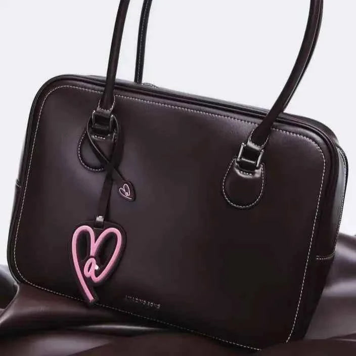 Toast Bag Large Capacity Tote Bag Handbag Shoulder Bag Crossbody Bag Heart-Shaped Soft
