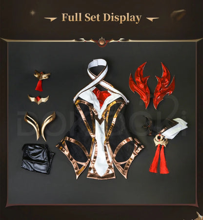 Ahrii Cosplay Costume Set by SS69 - Durable Synthetic Dress, Sizes XS-2XL