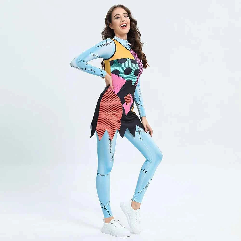 [You're My Secret] Nightmare Christmas Sally Cosplay Costumes Sets Disguise Jumpsuits Carnival Party Zenti Bodysuit Oufits