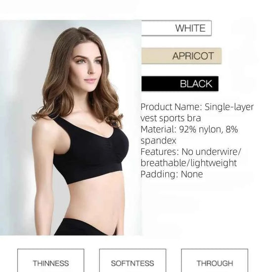 XL-5XL 4PCS Women Seamless Single Layer Camisole Bra Tops Sleep Yoga Sports Bras Tank Tops