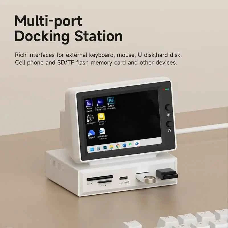 Hagibis 3.5inch IPS Mini Screen AIDA64 Mini PC CPU RAM HDD Data Monitor Display Sub Screen with USB C Hub for Laptop PC MacBook