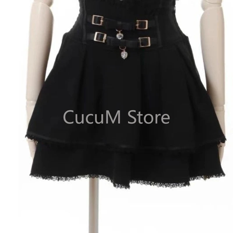 Japanese Kawaii Mini Cake Skirts Womens Jupe Fairy Bandage Lolita High Waist Y2k Aesthetic Sweet Lace Gothic JK Faldas Skirt SS69