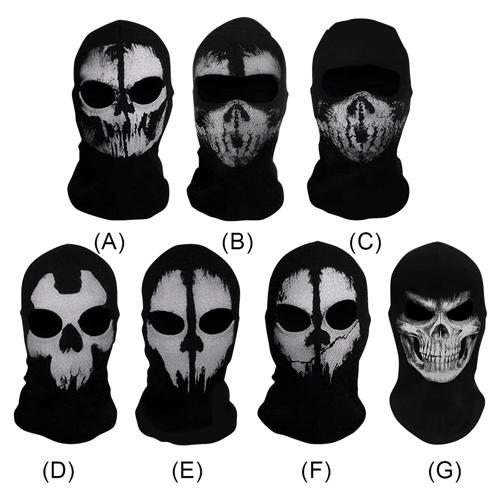 Ghost Skull Balaclava Full Face Mask for Cosplay & Cycling