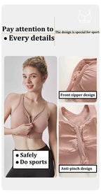 CZGUKE Women's zipper sports bra vest plus size shock resistant bra women's yoga running fitness bra women's underwear