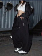 Korean Y2K Streetwear White Jogging Sweatpants Women Harajuku Sports Pants Oversized Hip Hop Letter Wide Leg Trousers - SS69