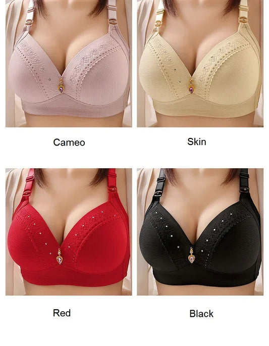 SS69 Cotton Full Cup Bra with Gathered Side Support and No Steel Ring
