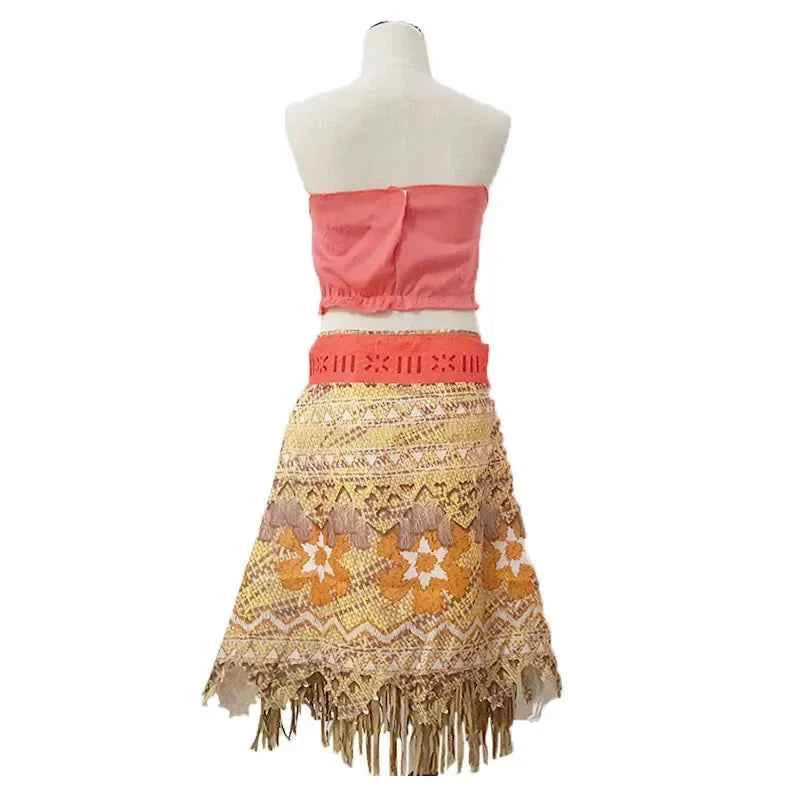 Disney Ocean Adventure Adult Kids Role Playing Vaiana Moana Princess Costume Dress Moana Necklace Pig Girls Mom Party Halloween