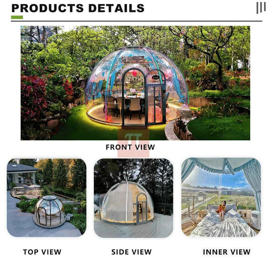 Outdoor Bubble Camping Transparent Starry Sky Dome Tent Igloo Tent Waterproof PC Dome Tent  5 years free warranty