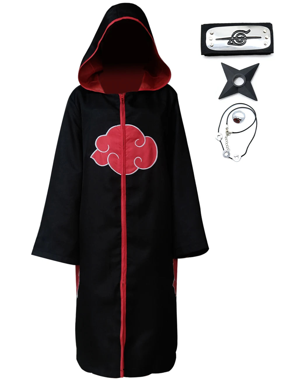 Uchiha Itachi Akatsuki Cosplay Cloak - Unisex Polyester Anime Robe