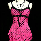 2000s American Vintage Sexy Leopard Camis Y2k Harajuku Slim Lace Patchwork Tanks Summer Streetwear Beach Party Sleeveless Tops