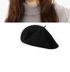 100% Wool Oversize Women's Beret Hat - Warm & Stylish Painter Cap