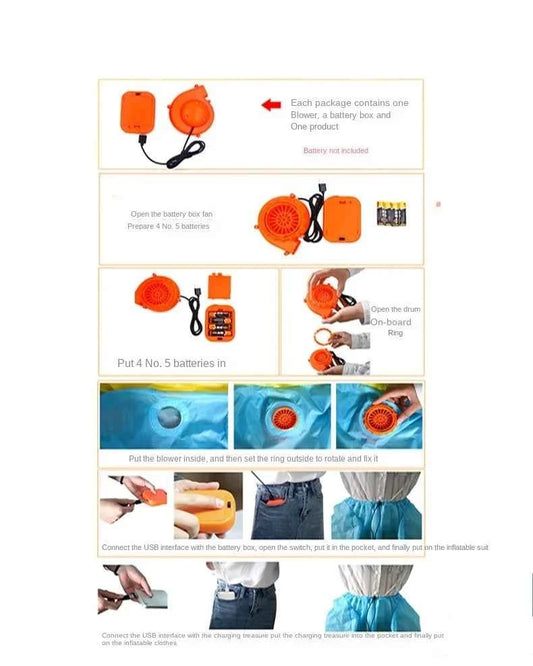 Polar Bear Inflatable Costume New Christmas Holiday Party Performance Atmosphere Props Cartoon Clothes for All Ages