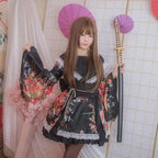 Japanese Kimono Anime Geisha Dancer Performance Costume 2024 Printed Pink Japanese Dress Traditional Dyed Dance Costume