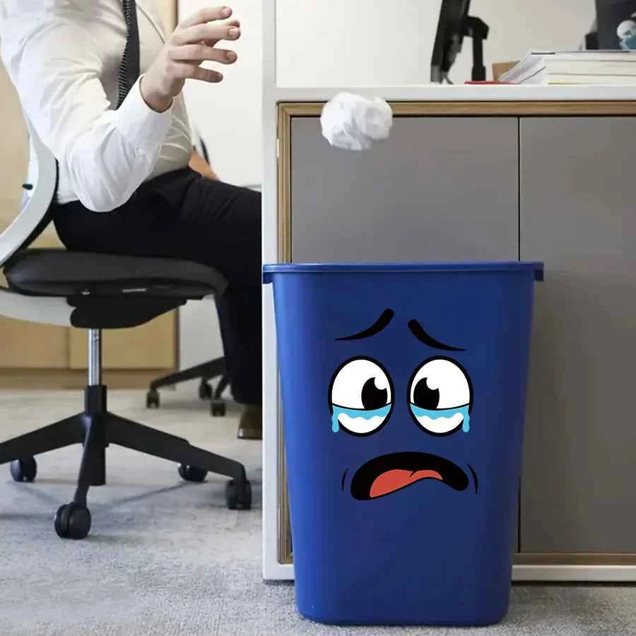 4 sheets/Set Cartoon Face Stickers,Self-Adhesive, Plastic Surface Compatible,Home Decoration Suitable for Trash Can, oilet Decor