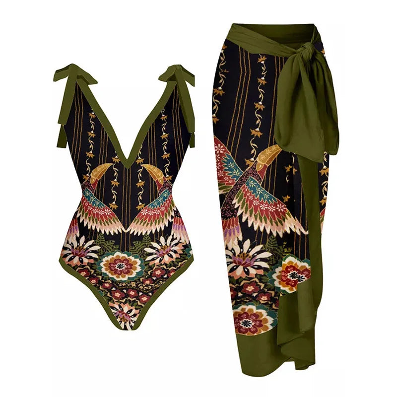 2023 New Arrival Push Up Women Bikini Set Floral Printed Ruffle Bikinis Strappy Bandage Swimwear Brazilian Biquini Bathing Suit SS69