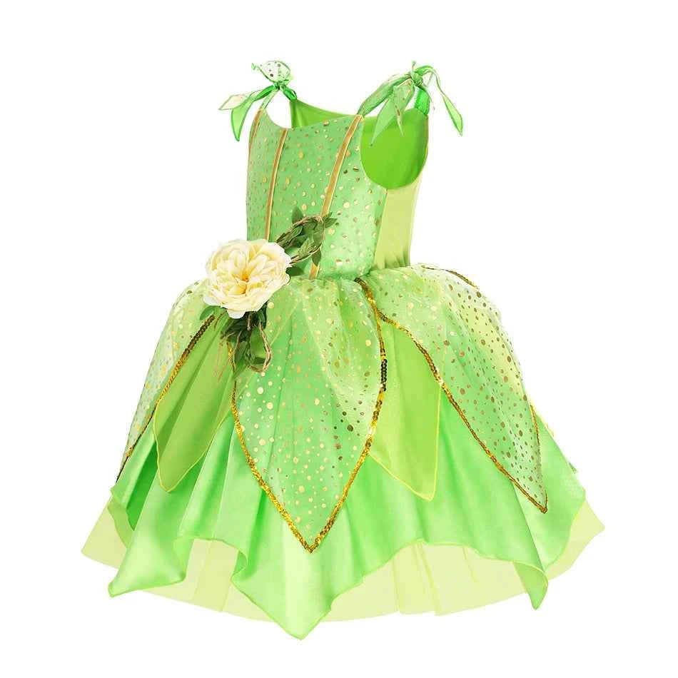 Summer Girls Tinkerbell Fairy Dresses Up for Girls Costume Kids Cosplay Flower Fairy Princess Clothes Christmas Party Outfit