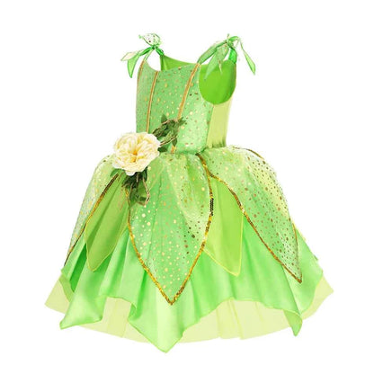 Summer Girls Tinkerbell Fairy Dresses Up for Girls Costume Kids Cosplay Flower Fairy Princess Clothes Christmas Party Outfit