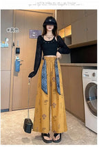 Women's Floral Print Wide Leg Pants - High Waist Casual Trousers