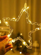Christmas Curtain Lights LED String Lights with Tree Snowflake Star Deer Bell USB Remote 8 Modes Home Decor