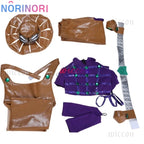 JoJo Spin Master Gyro Zeppli Cosplay Costume Spin Master Zeppli Cosplay Full Set Wig With Hat And Cloak For Halloween Costume
