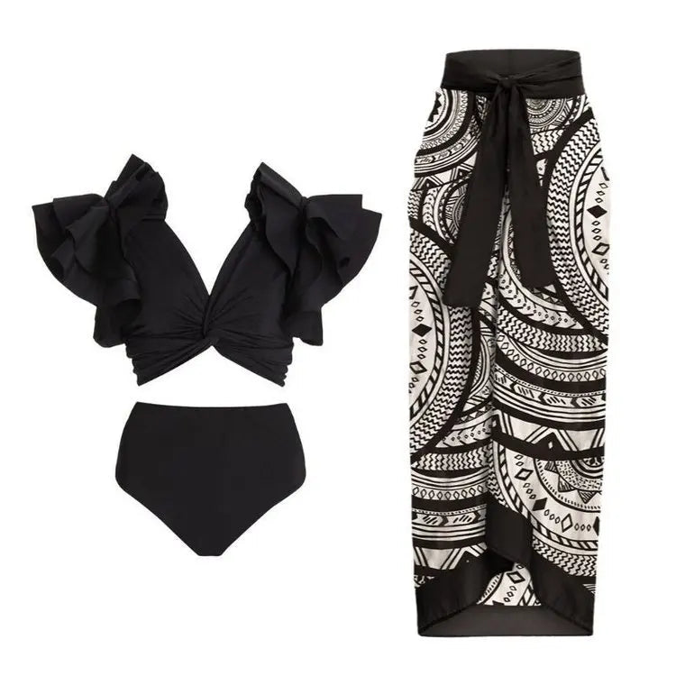 2023 New Arrival Push Up Women Bikini Set Floral Printed Ruffle Bikinis Strappy Bandage Swimwear Brazilian Biquini Bathing Suit SS69 25.69 QJY126D2 / M
