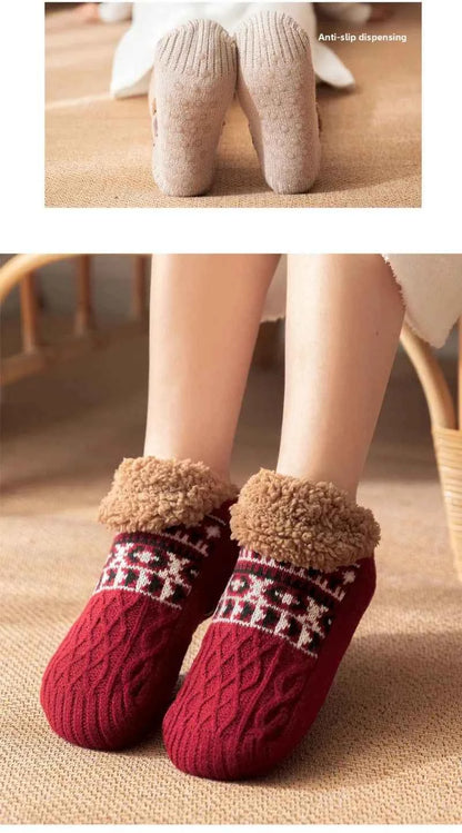 Super Warm Winter Non-slip Floor Socks Women Men Snow Socks Sleep Carpet Slippers Socks Women Velvet Boot Unsiex Home Wear