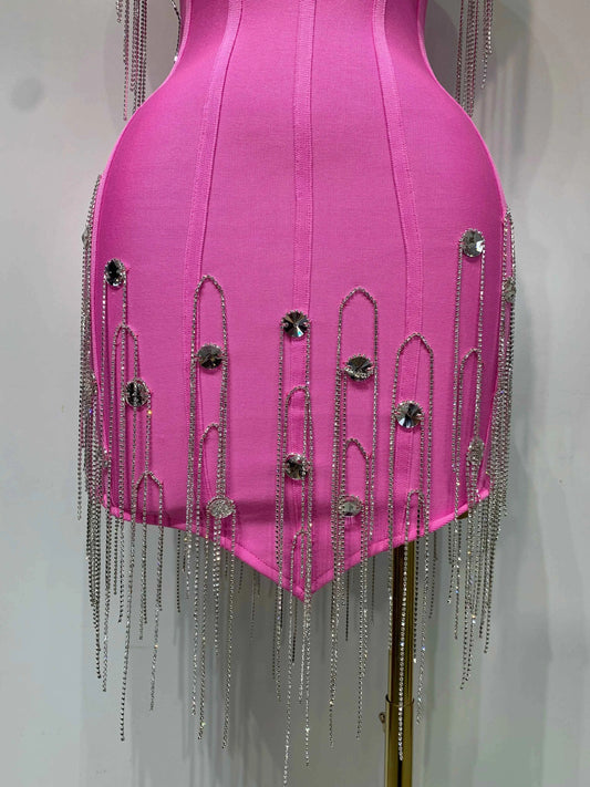 Women Sexy Backless Spaghetti Strap Bodycon Sleeveless Bandage Dress 2025 Elegant Prom Gown Club Evening Party Birthday Dresses