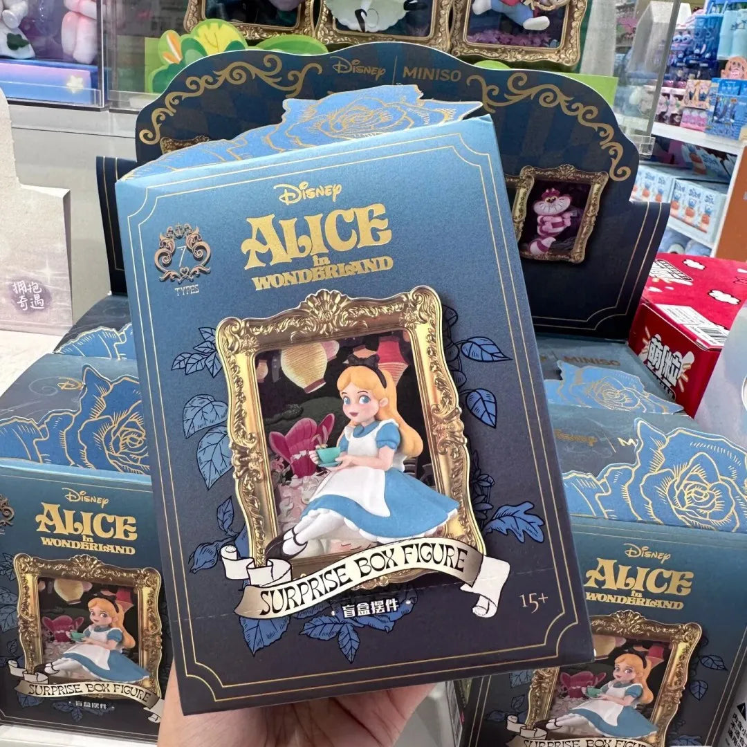 Original Disney Alice In Wonderland Blind Box Art Gallery Series Trendy Collectible Desktop Ornament Model Birthday Gift SS69