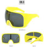 Oversized Punk Shield Sunglasses Women Men Big Frame 2024 Luxury Brand Steampunk Mask Sun Glasses For Ladies Sports Goggle UV400 SS69