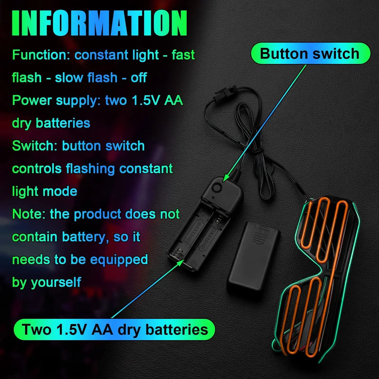LED Glow Glasses with Blinking Modes for Parties
