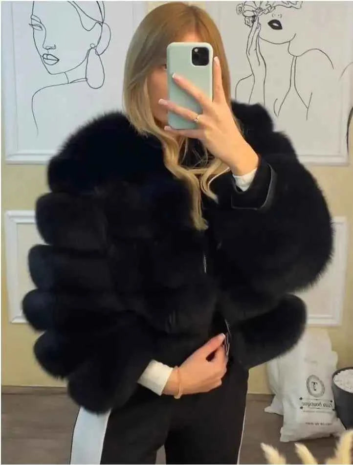 Winter Women's Cold Coat Top Fox Jackets For Women clothing Natural Real fox Fur Jacket Coats For Women Fur Jacket In Promotion