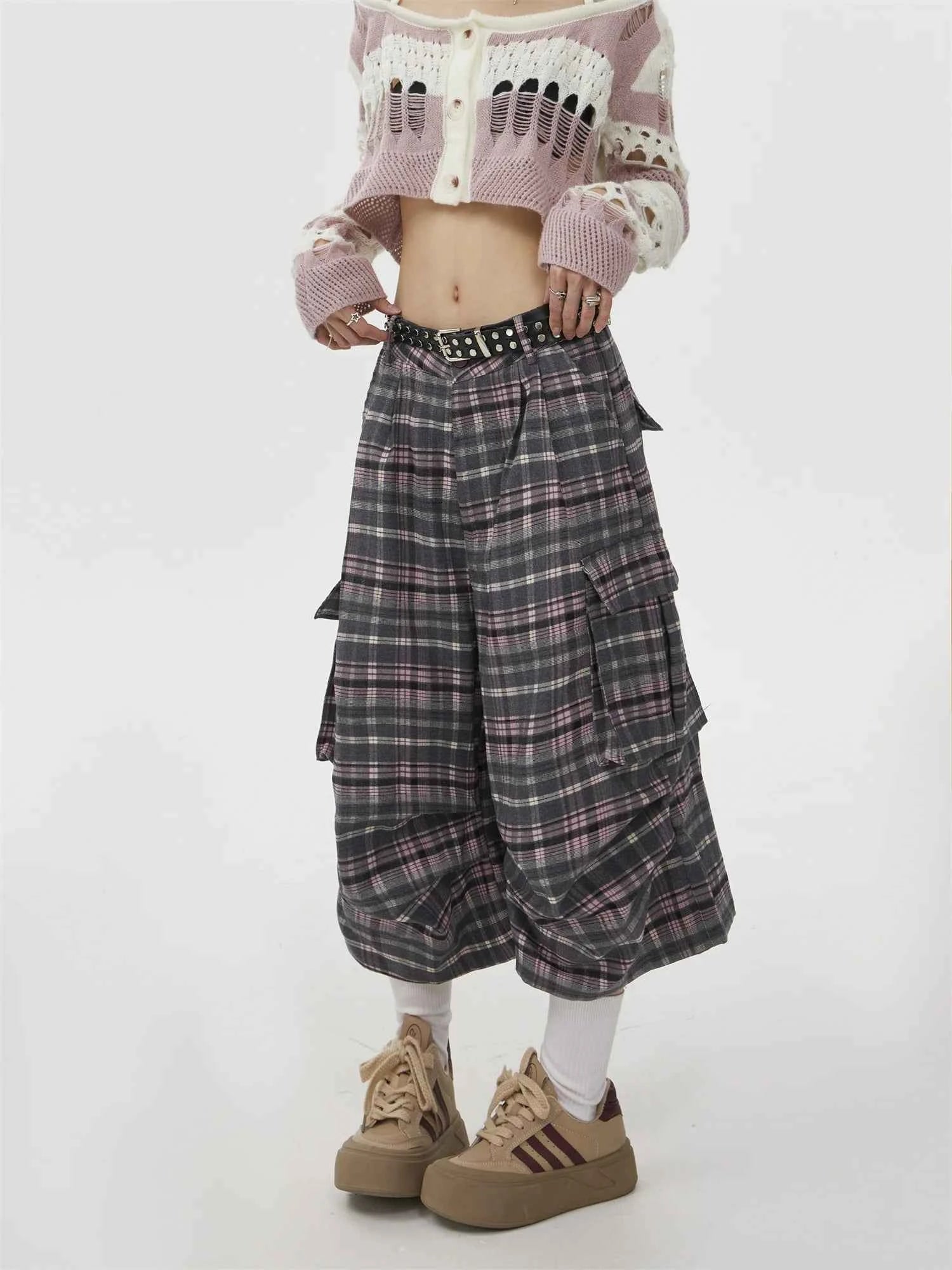 Summer Women Abi Goblin Core Plaid Jorts Harajuku Y2k Streetwear Shorts 2000s Aesthetic Pants Japanese Grunge Cyber Punk Tomboy