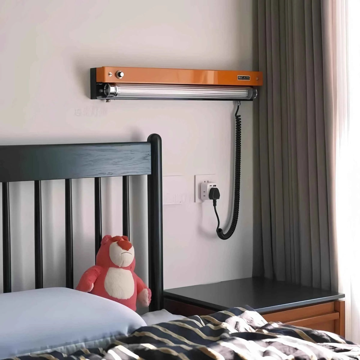 Bauhaus Retro Wall Lamp Vintage Industrial Orange Sconce No Wiring Needed LED Wall Light For Bedroom Study Room Sideboard Cafe