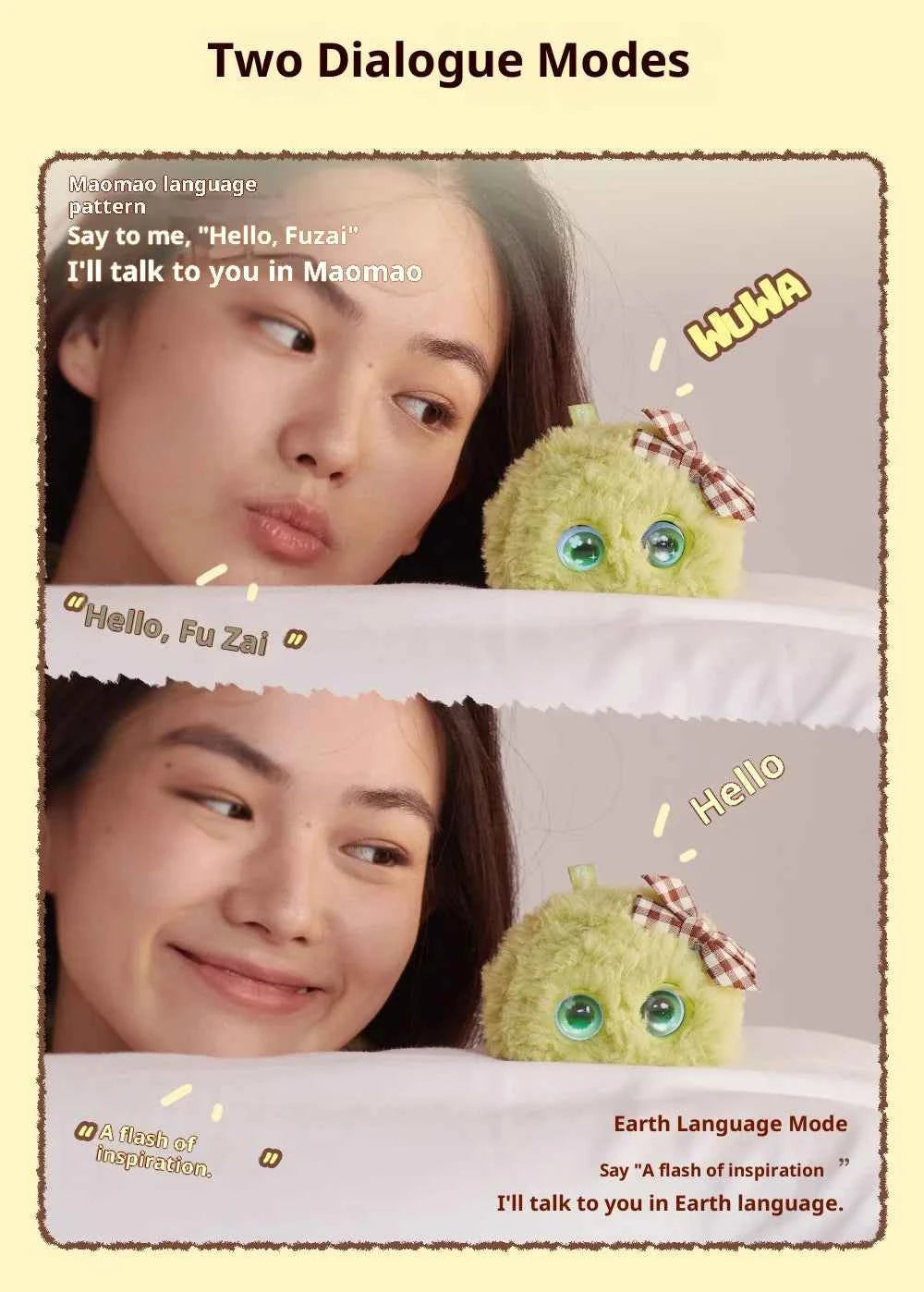 Fuzozo AI Robot Emotional Companion Biomimetic Memory System Interaction Smart Robot AI Chat Robots Toys Cartoon Birthday Gifts