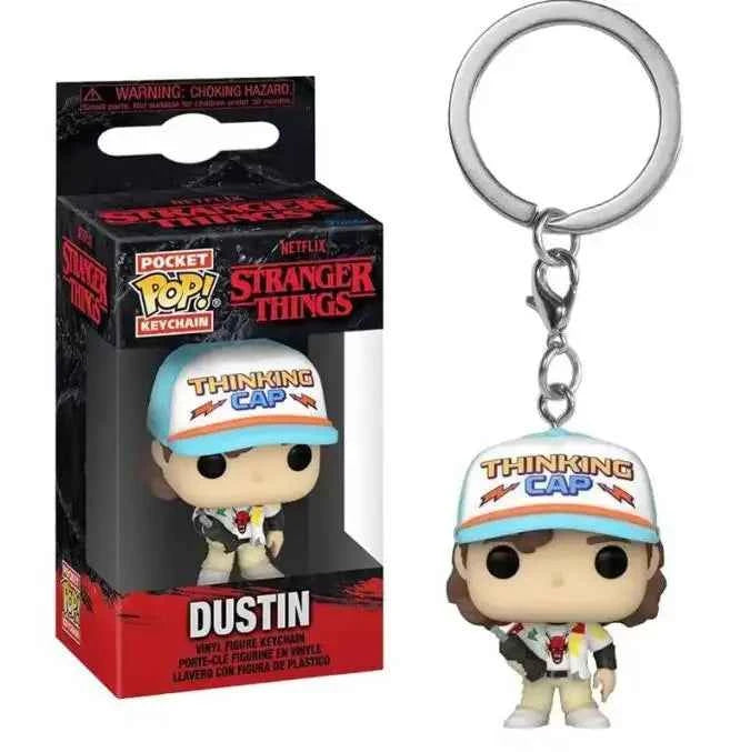 Funko Pop Pocket Pop Keychain Stranger Things Eleven Robin Barb Steve Dustin Key Ring Chain Model Toy Adults Children Gift Toys