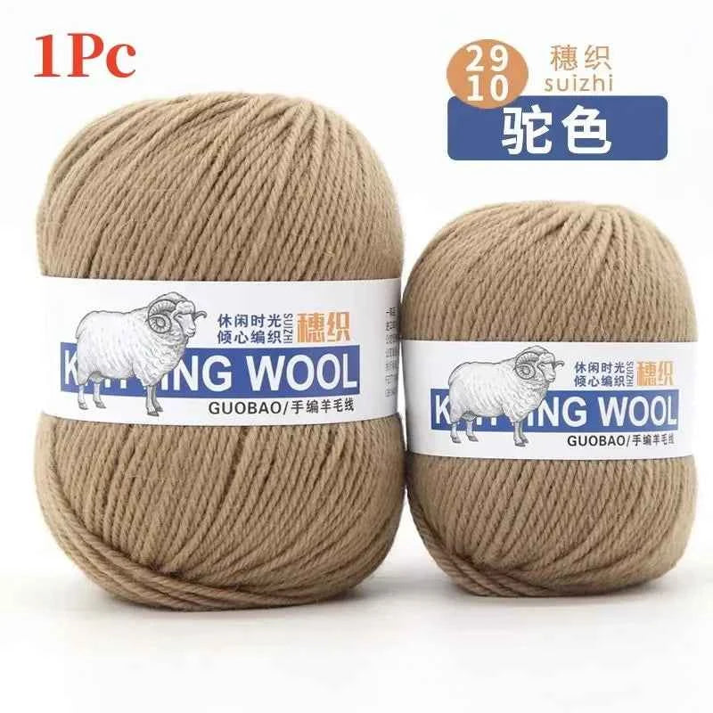 50g/Ball 100% Wool Yarn Pure Merino Thick Thread For Hand Knitting Scarf Sweater DIY Doll Woven Material