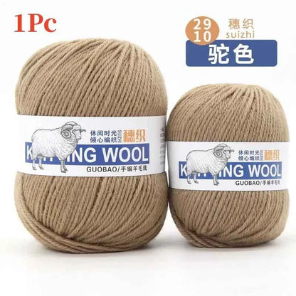50g/Ball 100% Wool Yarn Pure Merino Thick Thread For Hand Knitting Scarf Sweater DIY Doll Woven Material
