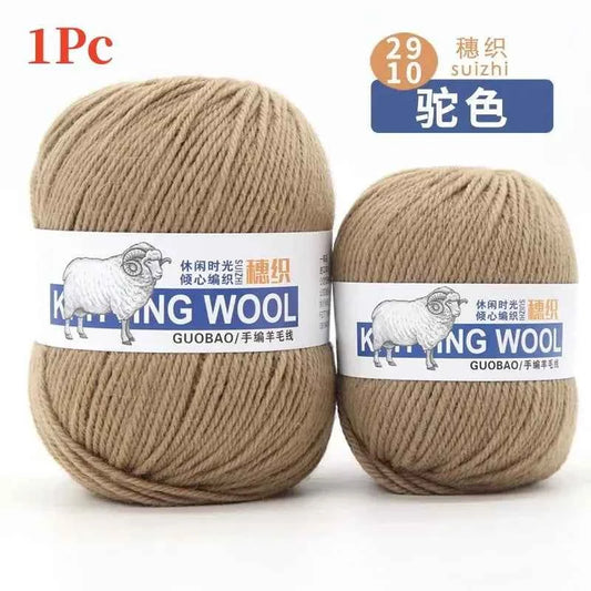 50g/Ball 100% Wool Yarn Pure Merino Thick Thread For Hand Knitting Scarf Sweater DIY Doll Woven Material