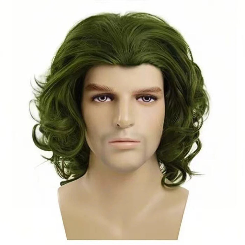 Joker Cosplay Wig: 35cm Curly Green High-Temperature Fiber