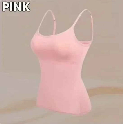 Cami Bra – Women's Camisole With Built In Padded Bra Vest Dropshipping As Seen on Tiktok Pink Top For Women Pajamas Home Wear