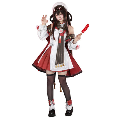UWOWO Hutao Cosplay Collab Series: Game Genshin impact Hutao Cherries Snow Laden outfit Lantern Rite Cosplay Costume