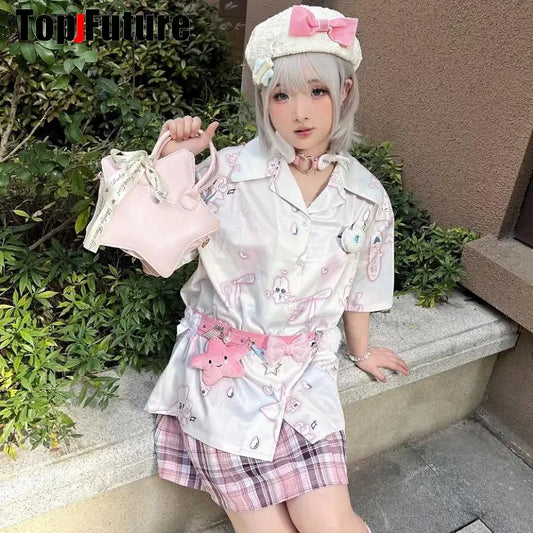 SS69 Gothic Lolita Punk Harajuku Belt with Heart, Star, and Bow Pendants