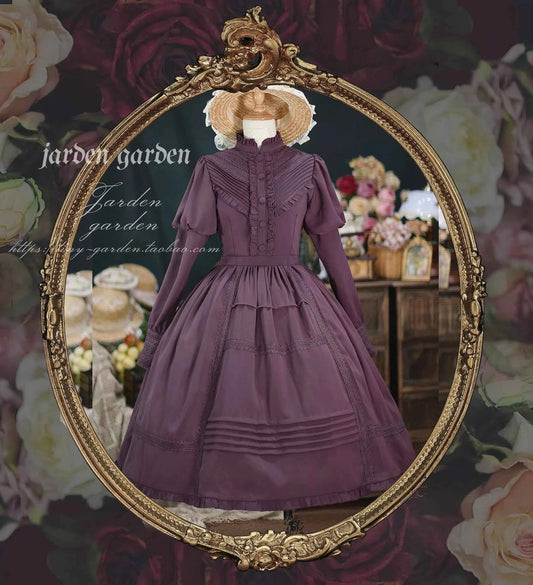 2025 New Classical Long-sleeved Stand-up Collar Slim-fitting Dress Japanese Sweet and Cute Girl Lolita OP Mid-length Dresses