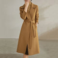 SENTUBILA Women's 100% Wool Long Wrap Coat with Belted Waist