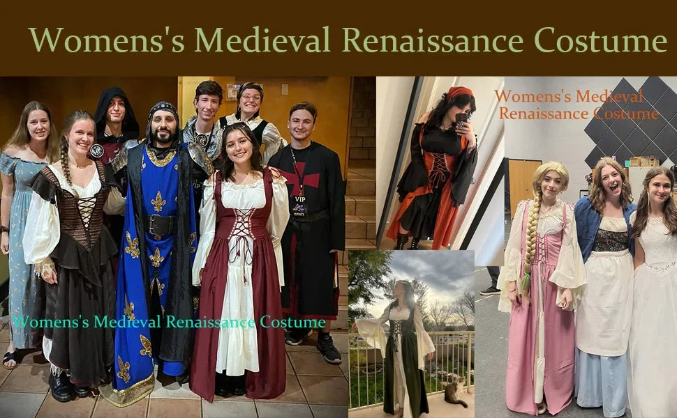 Cosplay Womens'S Medieval Renaissance Costume Cosplay Over Suit Dress Vest Victoria Princess Steam Punk Strap Plus Size SS69