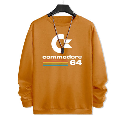 Commodore 64 Fun Logo Printed Hoodies Mens Oversized Pullover Hoody Loose Comfortable Clothes Fleece Casual Hoody Men Warm SS69 23.69 Khaki / S