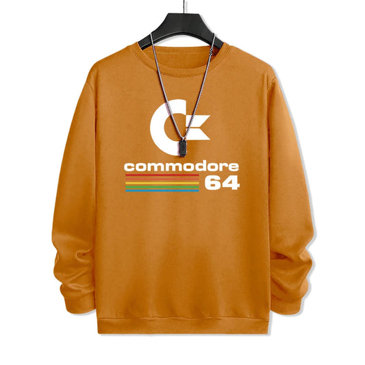 Commodore 64 Fun Logo Printed Hoodies Mens Oversized Pullover Hoody Loose Comfortable Clothes Fleece Casual Hoody Men Warm SS69 23.69 Khaki / S
