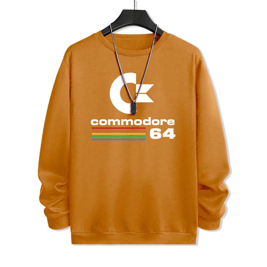 Commodore 64 Fun Logo Printed Hoodies Mens Oversized Pullover Hoody Loose Comfortable Clothes Fleece Casual Hoody Men Warm SS69 23.69 Khaki / S