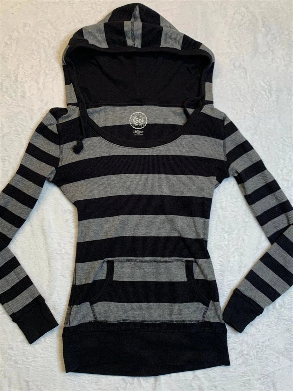 Autumn Y2k Fairy Grunge Pullover Hoodie Striped Print Hoodies Female Sweatshirts Women Hooded Fairycore Aesthetic Harajuku Tops SS69